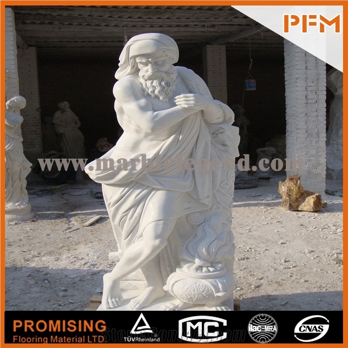 Chinese Pure White Marble Sculptured Statue /Western/European Customized Figure Human Hand Carving/For Outdoor/Garden