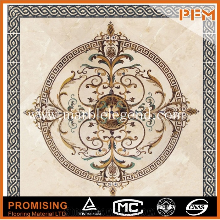 Dark Emperador/Crema Marfil/Honey Onyx/India Green/Lapis New Design Polished Marble Inlay Marble Medallion,Marble Pattern&Border