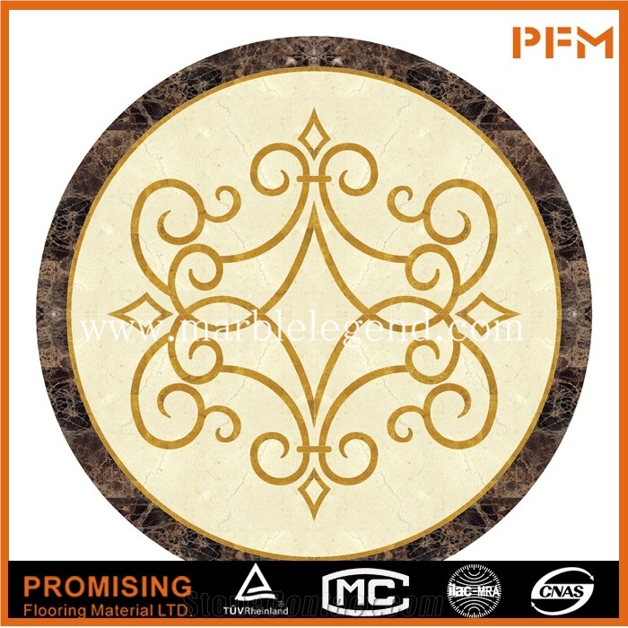 Dark Emperador/Crema Marfil/Honey Onyx/India Green/Lapis New Design Polished Marble Inlay Marble Medallion,Marble Pattern&Border