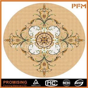 Dark Emperador,Crema Marfil,Onyx Green/India Green,Golden Year Polished Complicate Elegant Style Round Waterject Marble Medallion,Marble Pattern