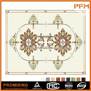 Dark Emperador/Golden Year/Crema Marfil/Elegant Style Square Complicate Pattern Marble Waterject Medaalion for Hotel &Villa