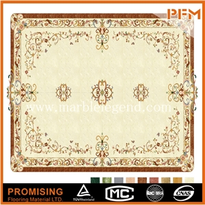 Dark Emperador/Golden Year/Crema Marfil/Elegant Style Square Complicate Pattern Marble Waterject Medaalion for Hotel &Villa
