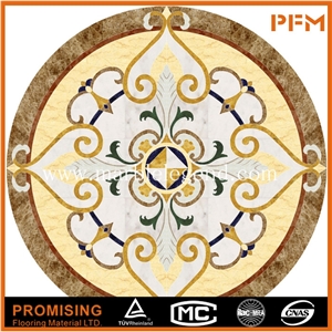 Dark Emperador,Golden Year,Crema Marfil Round Shape Polished Waterject Medallion,Marblle Medallion ,Marble Pattern for House