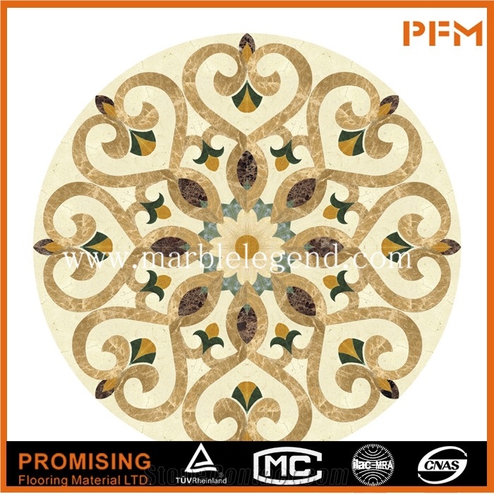 Dark Emperador/Golden Year/Onyx Green/India Green Polished Round Marble Inlay,Marble Pattern,Marble Water-Jet Medallion Fror Flooring
