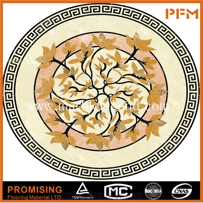 Dark Emperador/Golden Year/Onyx Green/India Green Polished Round Marble Inlay,Marble Pattern,Marble Water-Jet Medallion Fror Flooring