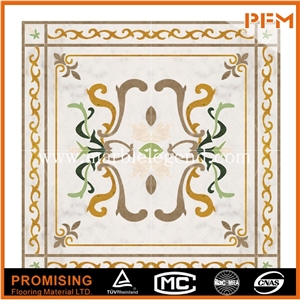 Dark Emperador/Golden Year/Onyx Green/India Green/Volakas Natural Marble Square New Style Polished Marble Waterject Medallion Marble Border Pattern