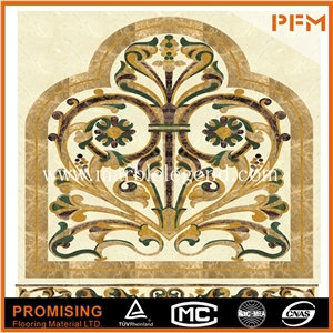 Dark Emperador/Golden Year/Onyx Green/India Green/Volakas Natural Marble Square New Style Polished Marble Waterject Medallion Marble Border Pattern