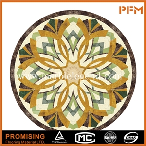 Dark Emperador/Golden Year/Rosso Verona/Crema Marfil/Honey Onyx Round Polished Customize Size Marble Medallion Cnc Cut Marble Pattern