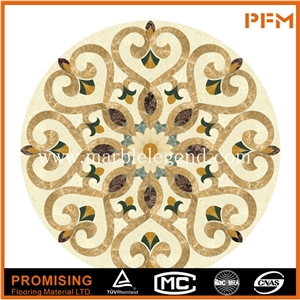 Dark Emperador/Golden Year/Rosso Verona/Crema Marfil/Honey Onyx Round Polished Customize Size Marble Medallion Cnc Cut Marble Pattern