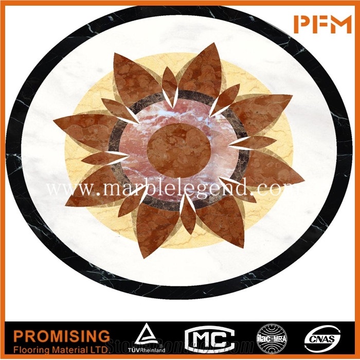 Dark Emperador/Golden Year/Rosso Verona/Crema Marfil/Honey Onyx Round Polished Customize Size Marble Medallion Cnc Cut Marble Pattern