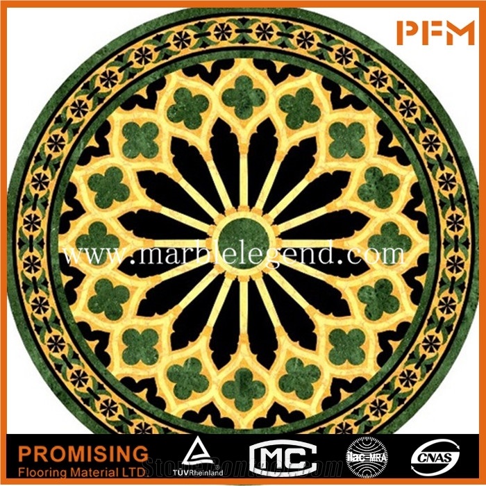 Dark Emperador/Golden Year/Rosso Verona/Crema Marfil/Honey Onyx Round Polished Customize Size Marble Medallion Cnc Cut Marble Pattern