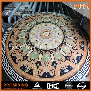 Dark Emperador/Golden Year/Rosso Verona/Onyx Green Big Round Carpet Medallion,Cnc Waterject Medallion for Hotel