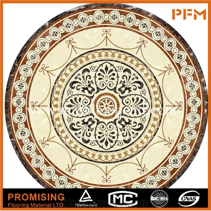 Dark Emperador/Golden Year/Rosso Verona/Onyx Green Big Round Carpet Medallion,Cnc Waterject Medallion for Hotel