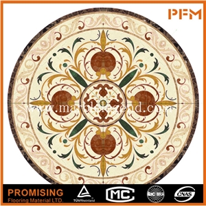 Dark Emperador/Light Emperador/Golden Year/Rosso Verona/Crema Marfil/Onyx Green/India Green Natural Marble Material in Round Shape Flower Pattern Flooring Waterject Medallion