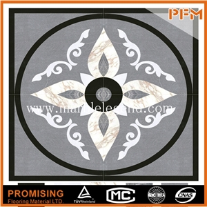 Dark Emperador/Light Emperador/Golden Year/Rosso Verona/Crema Marfil/Onyx Green/India Green Natural Marble Material in Round Shape Flower Pattern Flooring Waterject Medallion