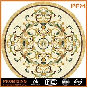 Dark Emperador/Light Emperador/Golden Year/Rosso Verona/Crema Marfil/Onyx Green/India Green Natural Marble Material in Round Shape Flower Pattern Flooring Waterject Medallion