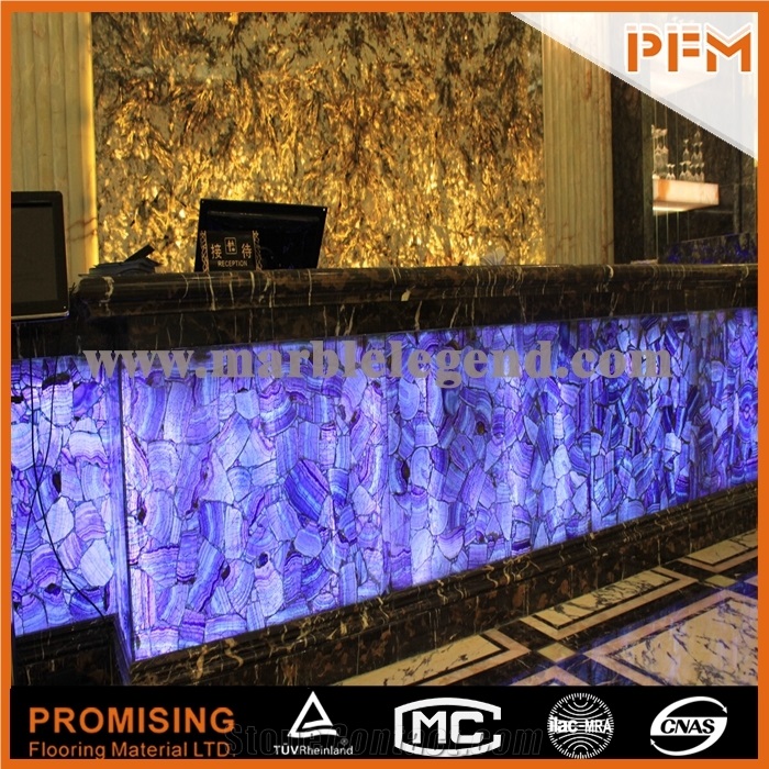 Elegant/Luxury/Backlit/Transparent Fluorite Semiprecious Stone/Gemstone/Wall Covering/Interior Decoration for Countertop/Wholesaler