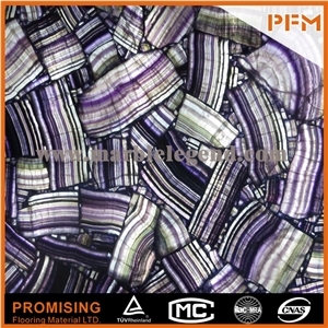 Elegant/Luxury/Backlit/Transparent Fluorite Semiprecious Stone/Gemstone/Wall Covering/Interior Decoration for Countertop/Wholesaler
