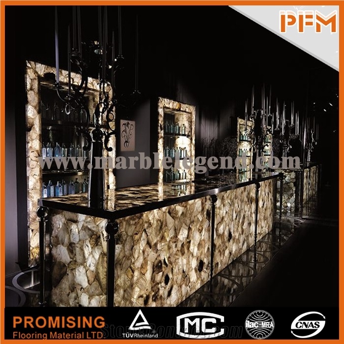 Elegant/Luxury/Backlit/Transparent Grey Smoke Crystal/ Semiprecious Stone/Gemstone/Composited Slabs/Tiles/Wall Covering/Interior Decoration for Kitchen/Background/Counter Top/Wholesaler