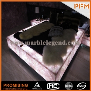 Elegant/Luxury/Backlit/Transparent Pink Crystal Semiprecious Stone/Gemstone/Composited Slabs/Tiles/Wall Covering/Interior Decoration for Kitchen/Background/Counter Top/Wholesaler
