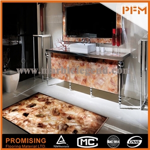 Elegant/Luxury/Backlit/Transparent Pink Crystal Semiprecious Stone/Gemstone/Composited Slabs/Tiles/Wall Covering/Interior Decoration for Kitchen/Background/Counter Top/Wholesaler