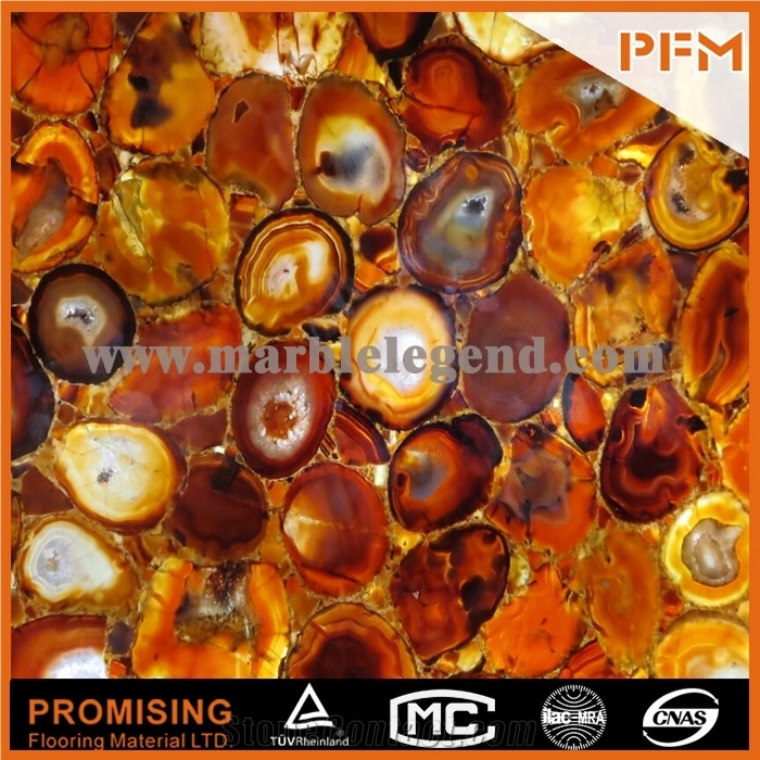 Elegant/Luxury/Backlit/Transparent Yellow Agate Semiprecious Stone/Gemstone/Wall Covering/Interior Decoration