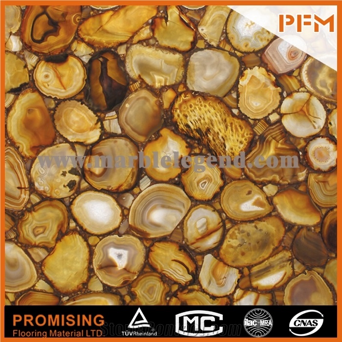 Elegant/Luxury/Backlit/Transparent Yellow Agate Semiprecious Stone/Gemstone/Wall Covering/Interior Decoration