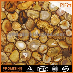 Elegant/Luxury/Backlit/Transparent Yellow Agate Semiprecious Stone/Gemstone/Wall Covering/Interior Decoration