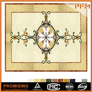 Elegant Square Waterjet Inlay Medallions Flower Patterns for Border & Floor Covering Interior Decoration/