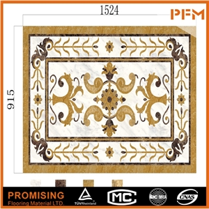 Elegant Square Waterjet Inlay Medallions Flower Patterns for Border & Floor Covering Interior Decoration/