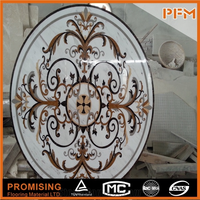 Exquisite Greece Volakas Background Round Water Ject Flooring Marble Pattern Tiles