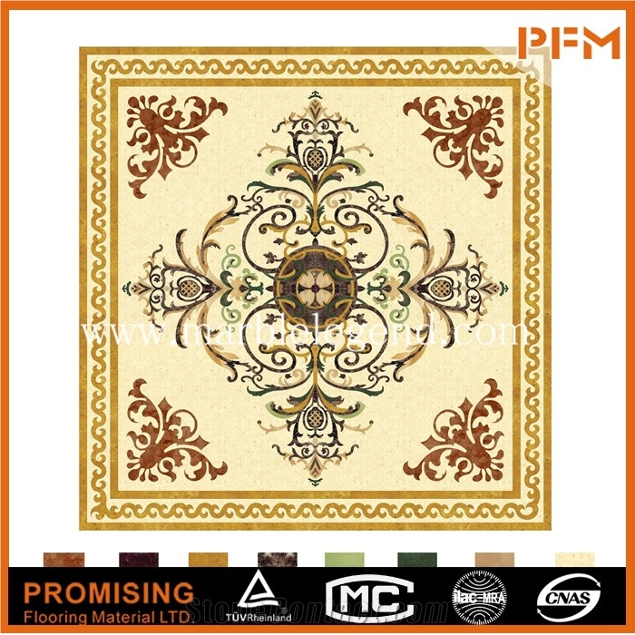 Golden Year/Rosso Verona/Crema Marfil/Dark Emperador/India Green/Onyx Green Marble Waterject Pattern &Flooring Customize Best Quality Marble Medallion