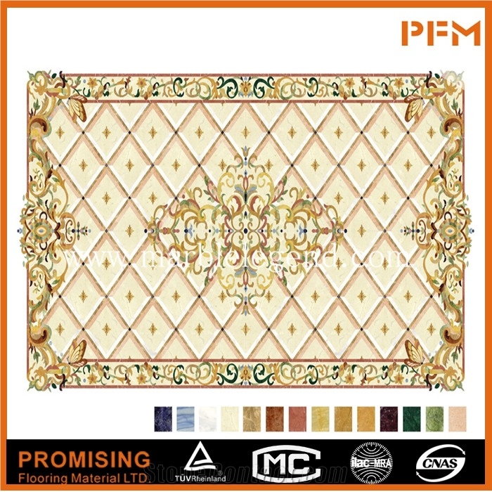 Golden Year/Rosso Verona/Crema Marfil/Dark Emperador/India Green/Onyx Green Marble Waterject Pattern &Flooring Customize Best Quality Marble Medallion