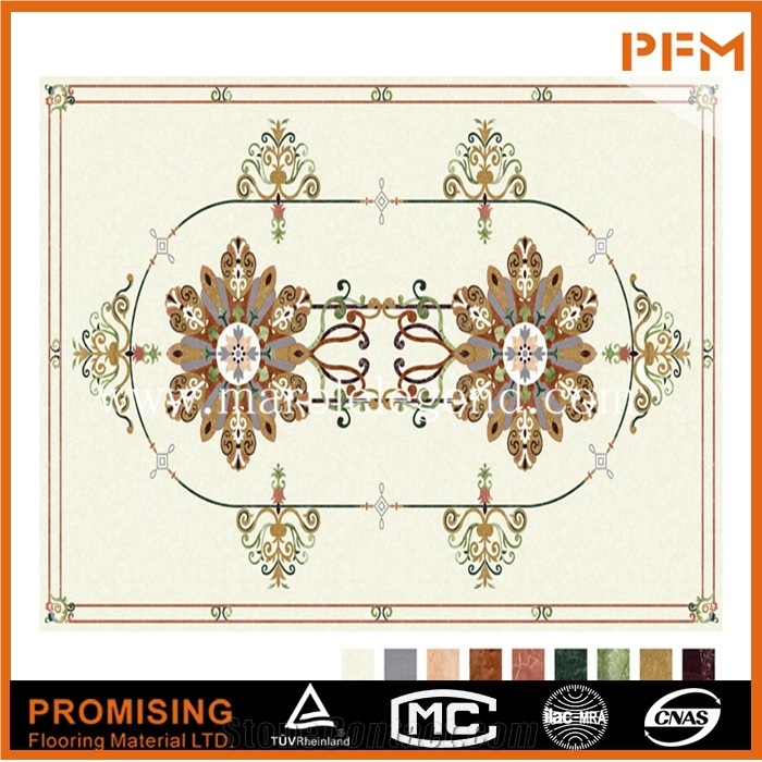 Golden Year/Rosso Verona/Crema Marfil/Dark Emperador/India Green/Onyx Green Marble Waterject Pattern &Flooring Customize Best Quality Marble Medallion