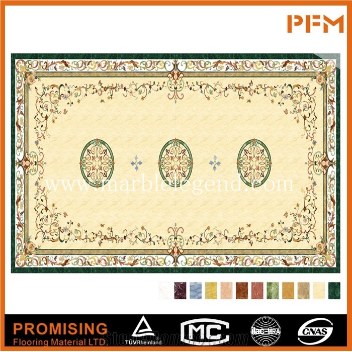 Golden Year Sunny Yellow Marble Beige Square Popular Style Cnc Cut Marble Flooring Medallion