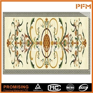 Golden Year Sunny Yellow Marble Beige Square Popular Style Cnc Cut Marble Flooring Medallion
