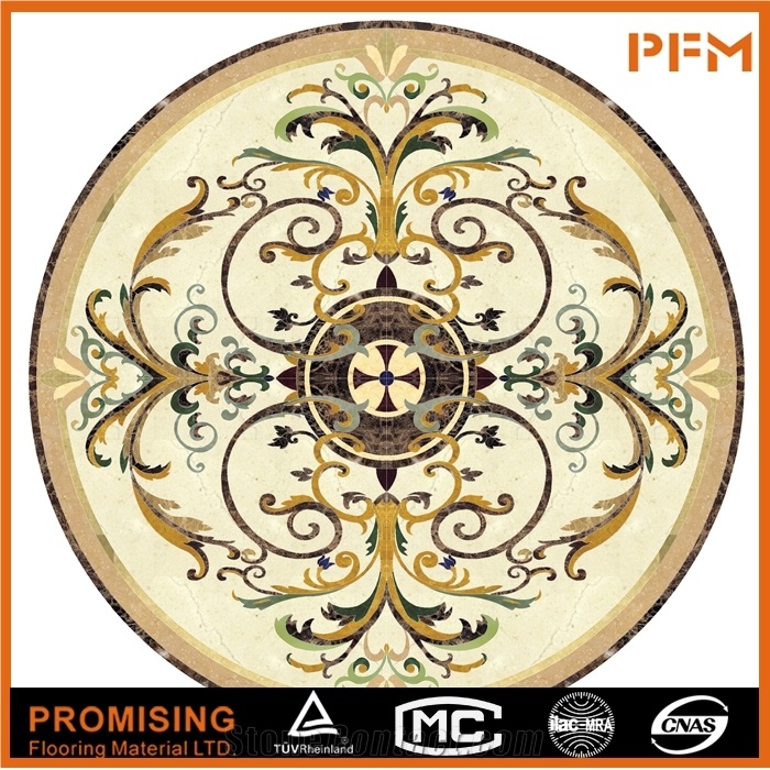 Good Design Natural Marble Dark Emperador/Light Emperador/Golden Year/Crema Marfil/Onyx Green/India Green Flooring Waterject Medallion