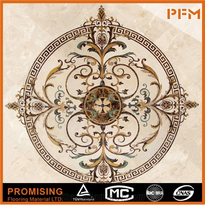 Good Design Natural Marble Dark Emperador/Light Emperador/Golden Year/Crema Marfil/Onyx Green/India Green Flooring Waterject Medallion