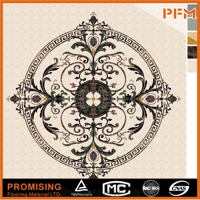 Good Design Natural Marble Dark Emperador/Light Emperador/Golden Year/Crema Marfil/Onyx Green/India Green Flooring Waterject Medallion