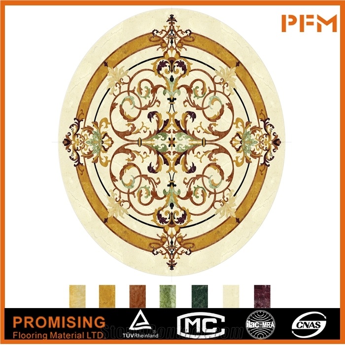 Good Design Natural Marble Dark Emperador/Light Emperador/Golden Year/Crema Marfil/Onyx Green/India Green Flooring Waterject Medallion