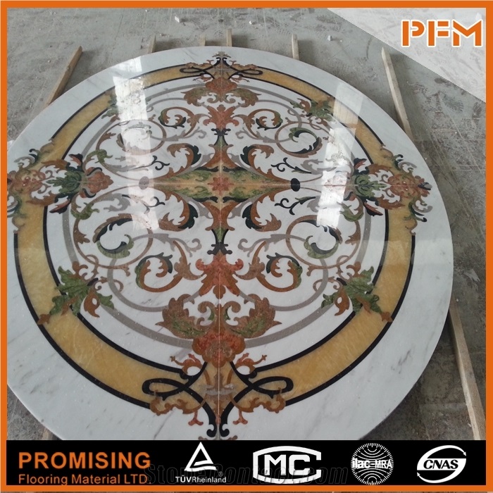Good Style Multicolor Round Polished Marble Art Polished Water Ject Medallion