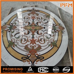 Good Style Multicolor Round Polished Marble Art Polished Water Ject Medallion