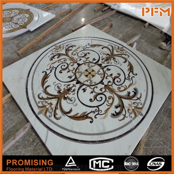 Good Style Multicolor Round Polished Marble Art Polished Water Ject Medallion