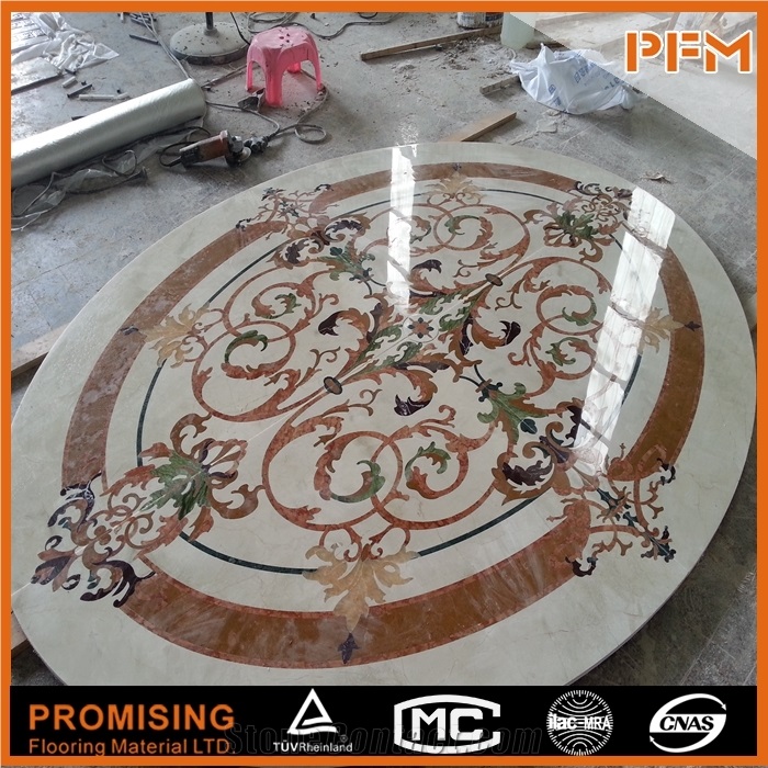 Good Style Multicolor Round Polished Marble Art Polished Water Ject Medallion