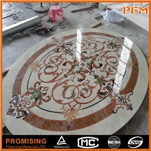 Good Style Multicolor Round Polished Marble Art Polished Water Ject Medallion