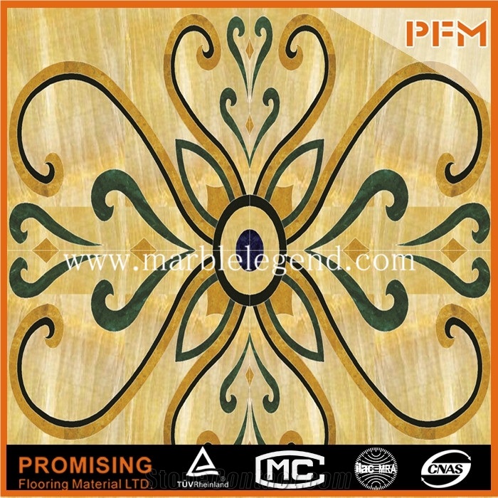 Hot Sale Golden Imperial Marble,Light Emperador,Crema Marfil Beige Marble Medallion Simple Marble Border Pattern