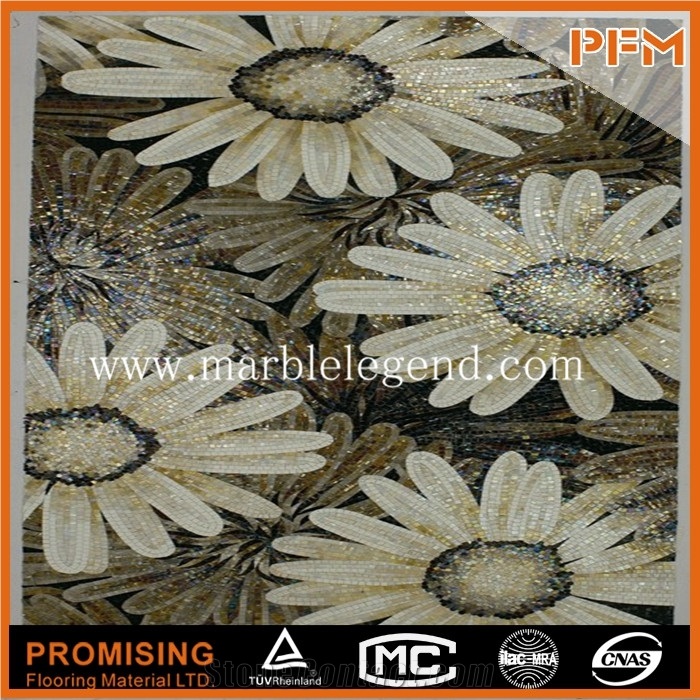 Hot Sale Mosaics Good Quality Oriental White Glass Mosaics Mosaics Patterns,Noble Swimming Pool Mosaic Pattern ,Sunflower Mosaic Pattern for Hand Cutting