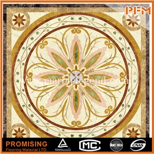 Light Emperador,Dark Emperador,Golden Year,Crema Marfil,Onyx Green Natural Marble Material Flower Pattern Waterjet Inlay Medallions