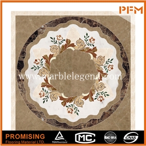 Light Emperador,Dark Emperador,Golden Year,Crema Marfil,Onyx Green Natural Marble Material Flower Pattern Waterjet Inlay Medallions