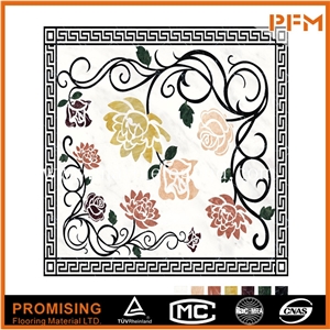 Light Emperador,Dark Emperador,Golden Year,Crema Marfil,Onyx Green Natural Marble Material Flower Pattern Waterjet Inlay Medallions